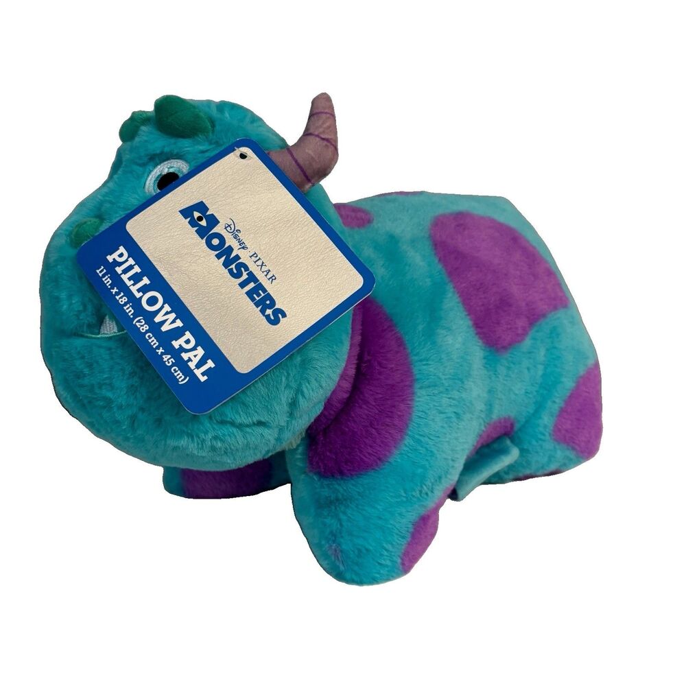 Disney Pixar Monsters Inc 18x11 Sulley Pillow Pal Pet Stuffed Animal Plush NEW
